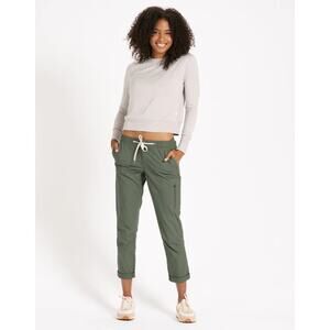Vuori Womens Ripstop Pants Army Green Drawstring Utility Cropped Ankle Size M